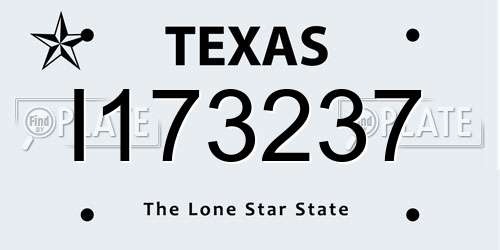 I173237 Texas License Plate