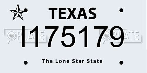 I175179 Texas License Plate