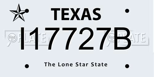 I17727B Texas License Plate