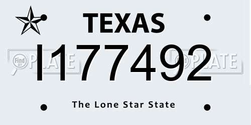 I177492 Texas License Plate