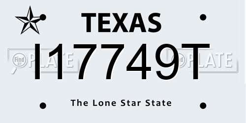 I17749T Texas License Plate