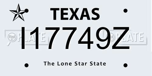 I17749Z Texas License Plate