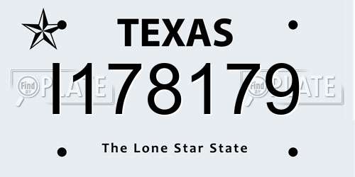 I178179 Texas License Plate
