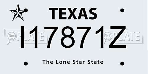 I17871Z Texas License Plate