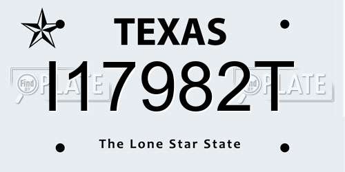 I17982T Texas License Plate