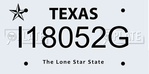 I18052G Texas License Plate