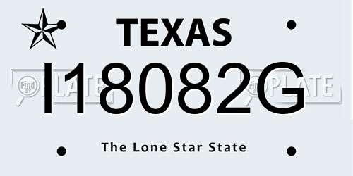 I18082G Texas License Plate