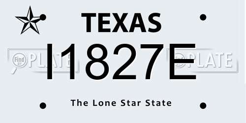 I1827E Texas License Plate