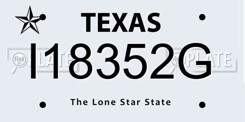 I18352G Texas License Plate