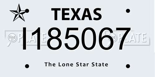 I185067 Texas License Plate