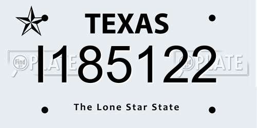 I185122 Texas License Plate