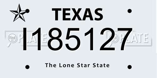 I185127 Texas License Plate