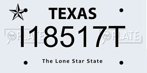 I18517T Texas License Plate