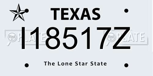 I18517Z Texas License Plate