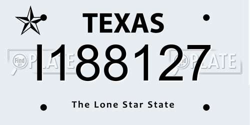 I188127 Texas License Plate