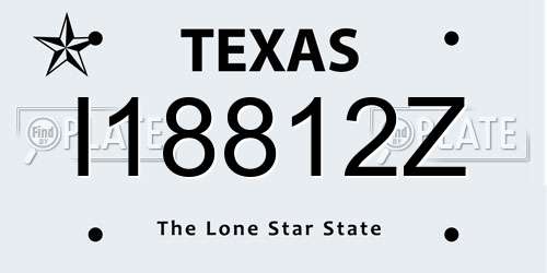 I18812Z Texas License Plate