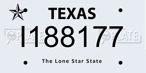 I188177 Texas License Plate