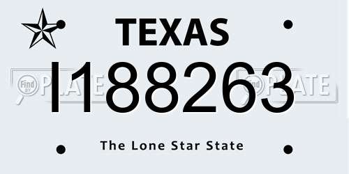 I188263 Texas License Plate