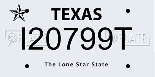 I20799T Texas License Plate