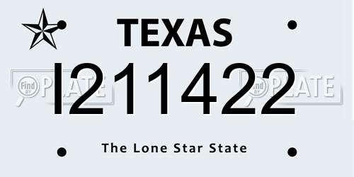 I211422 Texas License Plate