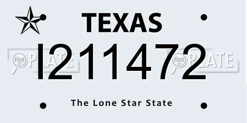 I211472 Texas License Plate
