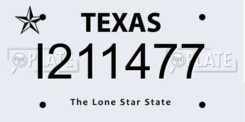 I211477 Texas License Plate