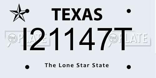 I21147T Texas License Plate