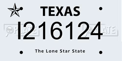 I216124 Texas License Plate