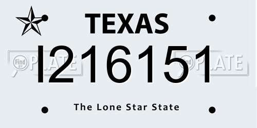 I216151 Texas License Plate
