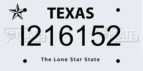 I216152 Texas License Plate