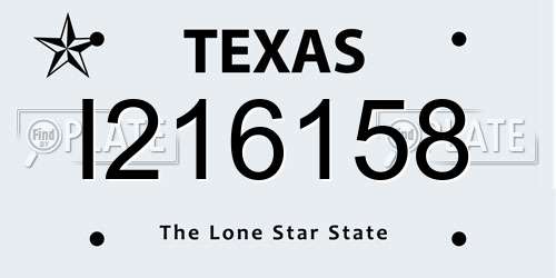 I216158 Texas License Plate