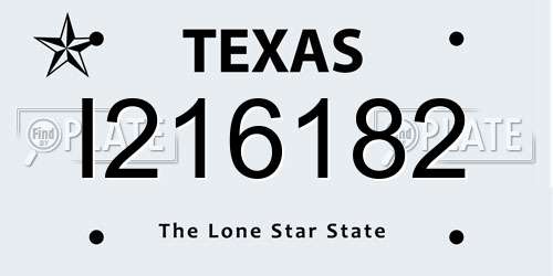 I216182 Texas License Plate