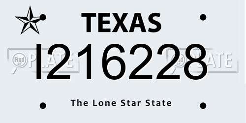I216228 Texas License Plate