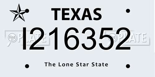 I216352 Texas License Plate