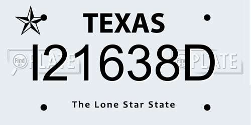 I21638D Texas License Plate