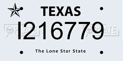 I216779 Texas License Plate