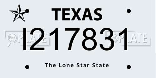 I217831 Texas License Plate