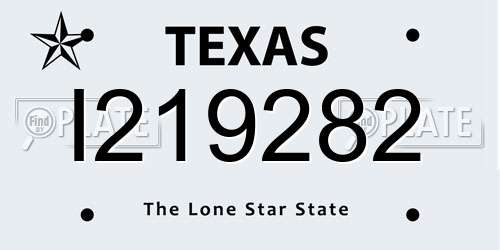 I219282 Texas License Plate