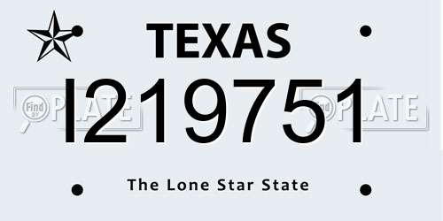 I219751 Texas License Plate