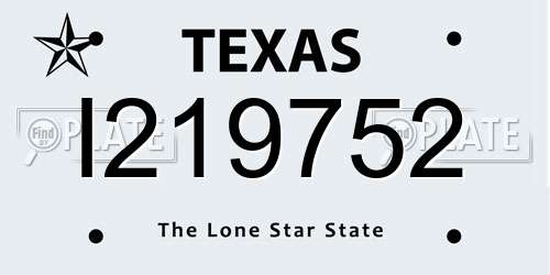 I219752 Texas License Plate