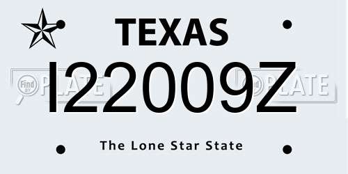 I22009Z Texas License Plate