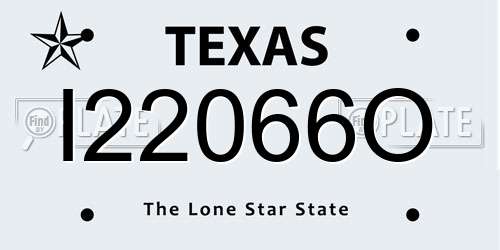 I22066O Texas License Plate