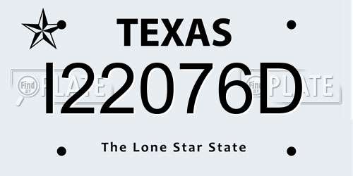 I22076D Texas License Plate