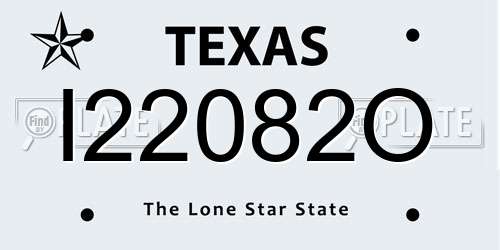 I22082O Texas License Plate