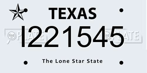 I221545 Texas License Plate