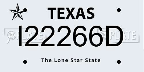 I22266D Texas License Plate