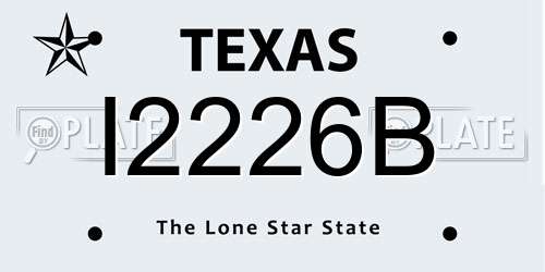 I2226B Texas License Plate