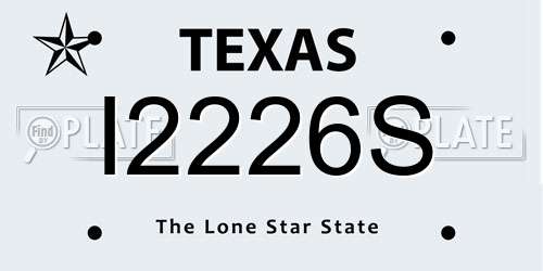 I2226S Texas License Plate