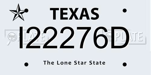 I22276D Texas License Plate