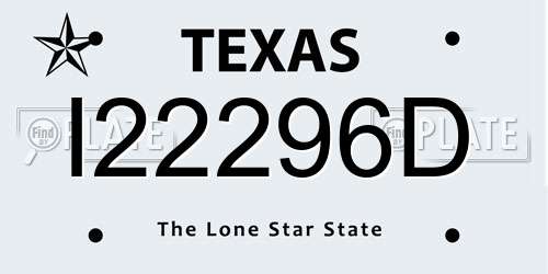I22296D Texas License Plate